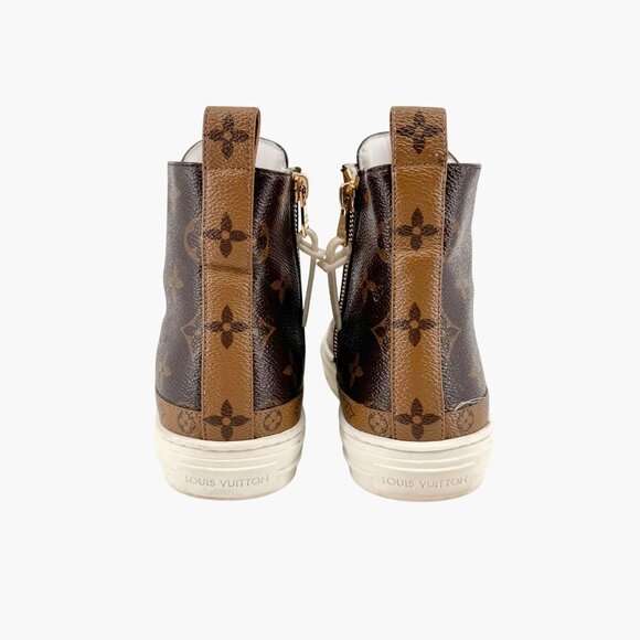 Louis Vuitton Stellar High Top Sneaker Boots Size 36.5 US 6.5 Brown LV Monogram - Picture 7 of 15